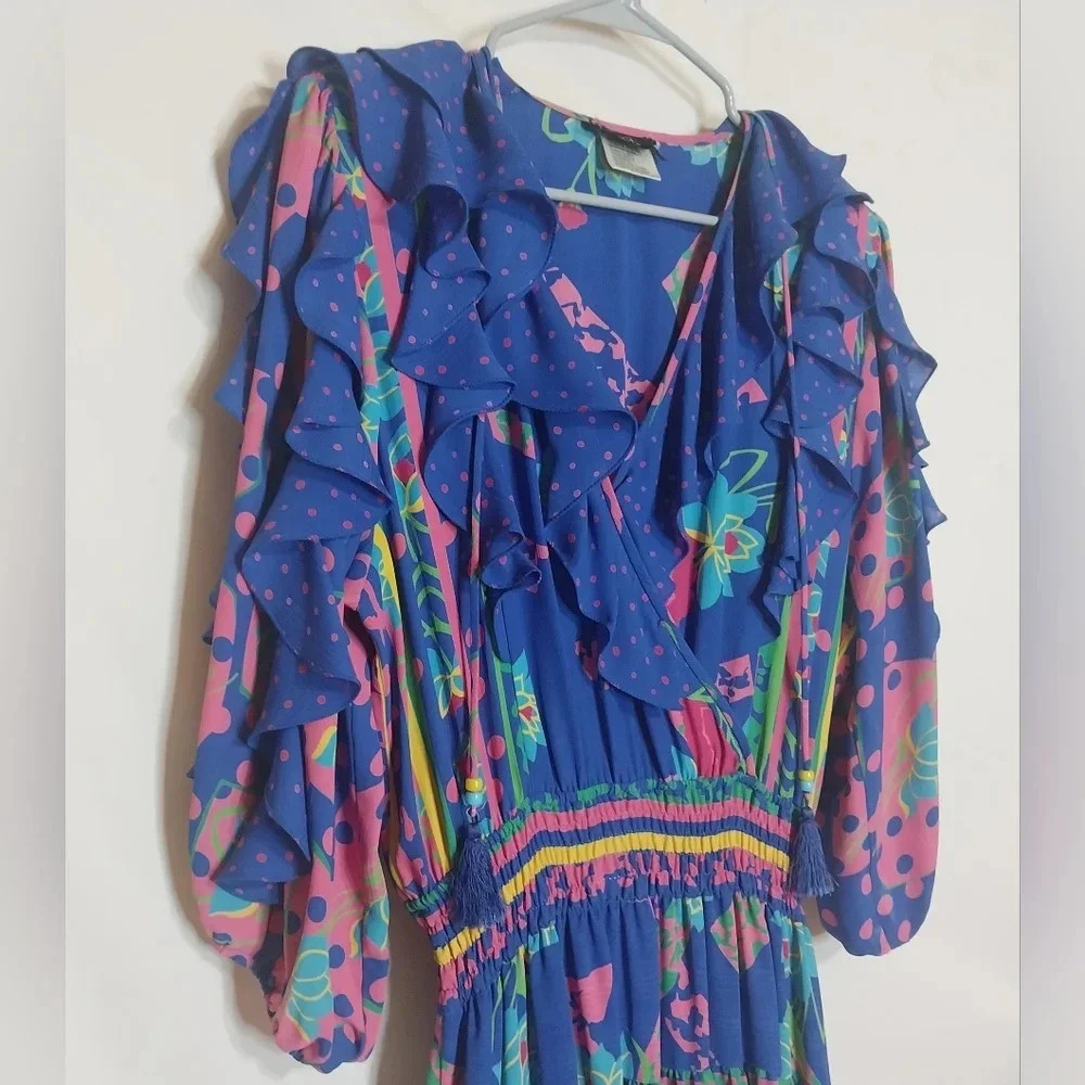 Vintage 80's Diane Fres Georgetown Dress, Size M - Picture 4 of 5